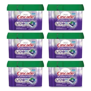 Platinum Plus ActionPacs Dishwasher Detergent Pods, Fresh Scent, 20.7 oz Tub, 38/Tub, 6/Carton
