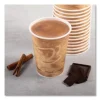 Mistique Polycoated Hot Paper Cups, 12 oz, Printed, Brown, 50/Sleeve, 20 Sleeves/Carton
