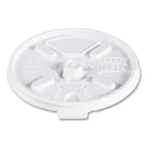 Lift N’ Lock Plastic Hot Cup Lids, Fits 10 Oz Cups, White, 1,000/carton