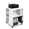Flexible Multi-Functional Cart for Office Storage, Wood, 6 Shelves, 20.79 x 23.31 x 29.45, White - Image 2