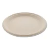 Bagasse PFAS-Free Dinnerware, Plate, 10″ dia, Tan, 500/Carton - Image 2