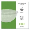 Renewable and Compostable Salad Bowls with Lids, 24 oz, Clear, Plastic, 50/Pack, 3 Packs/Carton - Image 2