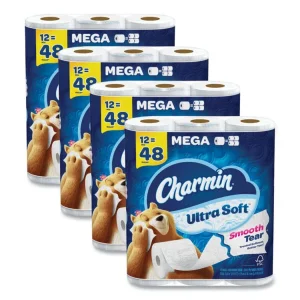 Ultra Soft Bathroom Tissue, Mega Roll, Septic Safe, 2-Ply, White, 224 Sheets/Roll, 12 Rolls/Pack, 4 Packs/Carton