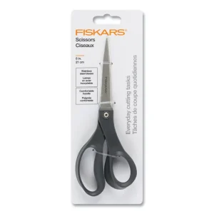 Everyday Scissors, 8″ Long, 3.25″ Cut Length, Black Straight Handle