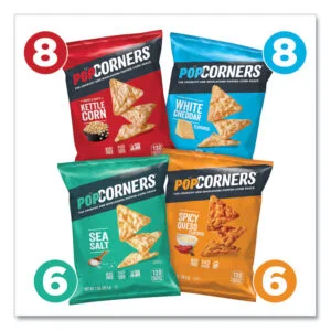Popped Corn Chips Snacks Variety Pack, Assorted Flavors, 1 oz Bag, 28/Pack, Ships in 1-3 Business Days