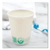 Compostable Paper Hot Cups, ProPlanet Seal, 8 oz, White/Green, 50/Pack