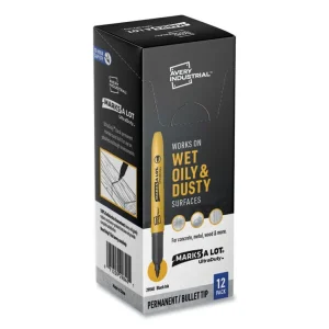 MARKS A LOT UltraDuty Permanent Markers, Medium Chisel Tip, Black, 12/Box