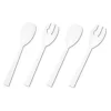Table Set Plastic Serving Forks And Spoons, White, 24 Forks, 24 Spoons Per Pack