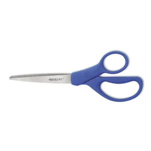 Preferred Line Stainless Steel Scissors, 8″ Long, 3.5″ Cut Length, Blue Straight Handle