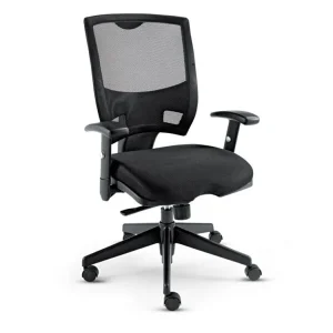 Alera Epoch Series Fabric Mesh Multifunction Chair, Supports Up To 275 Lb, 17.63″ To 22.44″ Seat Height, Black