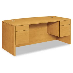 10500 Series Bow Front Double Pedestal Desk, 72″ X 36″ X 29.5″, Harvest