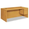 10500 Series “l” Workstation Right Pedestal Desk With 3/4 Height Pedestal, 72″ X 36″ X 29.5″, Harvest