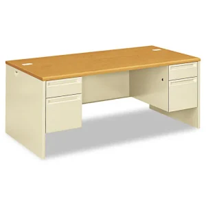 38000 Series Double Pedestal Desk, 72″ X 36″ X 29.5″, Harvest/putty