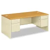 38000 Series Left Pedestal Desk, 66″ X 30″ X 29.5″, Harvest/putty