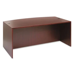 Alera Valencia Series Bow Front Desk Shell, 71″ X 41.38″ X 29.63″, Mahogany
