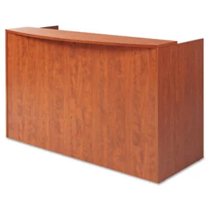 Alera Valencia Series Reception Desk With Transaction Counter, 71″ X 35.5″ X 29.5″ To 42.5″, Medium Cherry