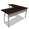 Trento Line L-Shaped Desk, 59.13″ X 59.13″ X 29.5″, Mocha/gray