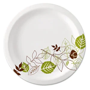 Pathways Soak Proof Shield Heavyweight Paper Plates, Wisesize, 8.5″ Dia, Green/burgundy, 500/carton