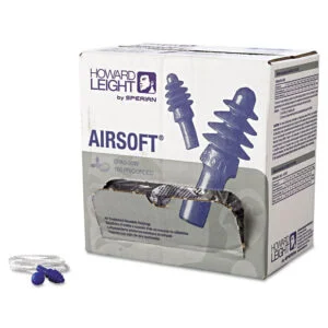 Dpas-30w Airsoft Multiple-Use Earplugs, 27nrr, White Nylon Cord, Be, 100 Pairs
