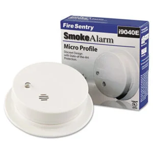 Battery-Operated Smoke Alarm Unit, 9V, 3.88" Diameter