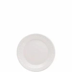 Mediumweight Foam Dinnerware, Plates, 6″ Dia, White, 125/pack