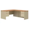38000 Series Left Pedestal Desk, 66″ X 30″ X 29.5″, Harvest/putty - Image 2