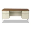 Double Pedestal Steel Desk, 60″ X 30″ X 29.5″, Cherry/putty - Image 3