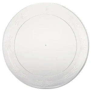 Designerware Plastic Plates, 9″ Dia, Clear, 10 Pack, 18 Packs/carton
