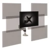 Easy-Adjust Desk Single Arm Mount For 30″ Monitors, 360 Deg Rotation, +90/-15 Deg Tilt, 360 Deg Pan, Silver, Supports 20 Lb - Image 2
