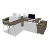 Trento Line L-Shaped Desk, 59.13″ X 59.13″ X 29.5″, Mocha/gray - Image 3
