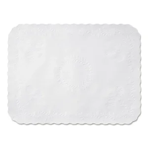 Scalloped Edge Traymat, Bond Paper, White, 16.63 X 12.75, 1,000/carton