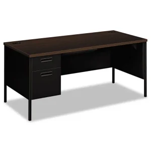 Metro Classic Series Left Pedestal “l” Workstation Desk, 66″ X 30″ X 29.5″, Mocha/black