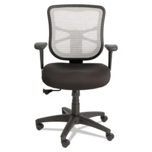 Alera Elusion Series Mesh Mid-Back Swivel/tilt Chair, Supports 275lb, 17.9″ To 21.8″ Seat, Black Seat, White Back, Black Base