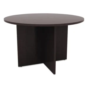 Alera Valencia Round Conference Table with Legs, 42″ Diameter x 29.5h, Espresso