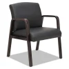 Alera Reception Lounge WL Series Guest Chair, 24.21″ x 24.8″ x 32.67″, Black Seat, Black Back, Espresso Base