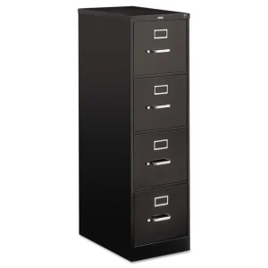 510 Series Vertical File, 4 Letter-Size File Drawers, Black, 15″ X 25″ X 52″