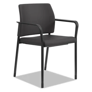 Accommodate Series Guest Chair with Arms, Fabric Upholstery, 23.25″ x 22.25″ x 32″, Black Seat/Back, Charblack Legs, 2/Carton
