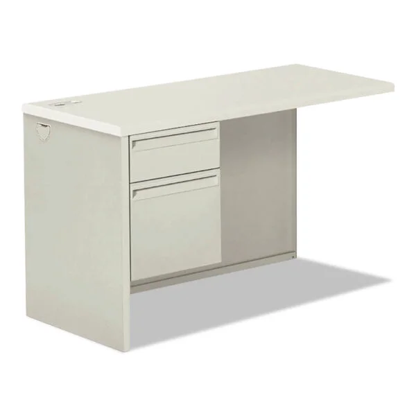 38000 Series Return Pedestal, Box/File, 26.38w x 50.38d x 31.38h, Left, Silver/Light Gray