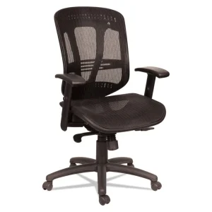 Alera Eon Series Multifunction Mid-Back Suspension Mesh Chair, Supports Up To 275 Lb, 17.51″ To 21.25″ Seat Height, Black