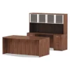 Alera Valencia Series Bow Front Desk Shell, 71″ X 41.38″ X 29.63″, Modern Walnut - Image 2