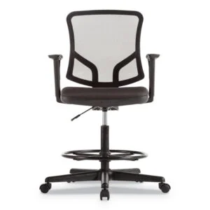 Alera Everyday Task Stool, Fabric Seat, Mesh Back, Supports Up To 275 Lb, 20.9″ To 29.6″ Seat Height, Black