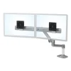 Lx Dual Direct Monitor Arm, For 25″ Monitors, 360 Deg Rotation, 30 Deg Tilt, 360 Deg Pan, Polished Aluminum, Supports 11 Lb