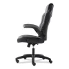 9-One-One High-Back Racing Style Chair With Flip-Up Arms, Supports Up To 225 Lb, Black Seat, Gray Back, Black Base - Image 2