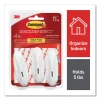 General Purpose Wire Hooks, Large, Metal, White, 5 lb Capacity, 3 Hooks and 8 Strips/Pack