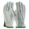 Top-Grain Leather Drivers Gloves With Shoulder-Split Cowhide Leather Back, Medium, Gray - Image 2