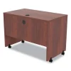 Alera Valencia Series Mobile Workstation Desk, 41.38″ X 23.63″ X 30″, Medium Cherry - Image 2