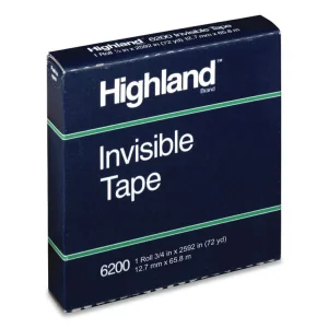 Invisible Permanent Mending Tape, 3″ Core, 0.5″ X 72 Yds, Clear