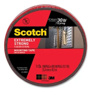Extreme Mounting Tape, Permanent, Holds Up To 0.5 Lbs Per Inch, 1″ X 11.1 Yds, Black