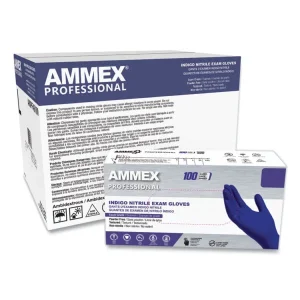 Nitrile Exam Gloves, Powder-Free, 3 Mil, X-Large, Indigo, 100/box