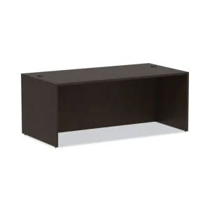 Alera Valencia Series Straight Front Desk Shell, 71″ X 35.5″ X 29.63″, Espresso